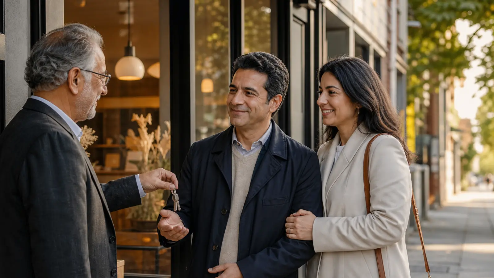 تحویل کلید مغازه به زوج کارآفرین ایرانی در خیابانی کانادایی